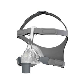 Eson nasal mask shown from the front with headgear attached.