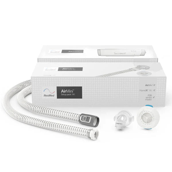 AirFit/AirTouch F20 setup pack for AirMini shown with its components out of the box.
