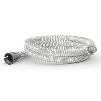 AirMini tubing coiled up and showing both eds of its connections - to the machine and to the mask.