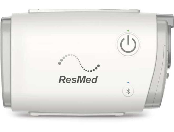 ResMed AirMini compact travel CPAP machine for therapy on the go.