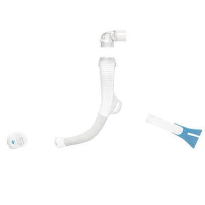 AirFit N30i nasal cradle mask shown disassembled in the same positions each part would be placed when worn. 