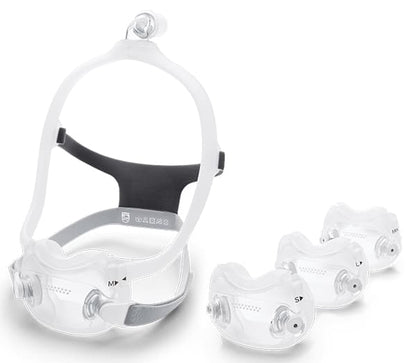 Dreamwear Full face mask complete system accompanied by all sizes of face masks; small, medium, medium-wide and large