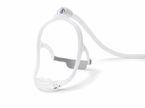 Dreamwear Nasal Pillows Mask system with an under-the-nose style, shown from the front view.