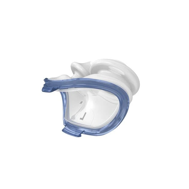 Large ResMed P10 nasal pillows cushion shown from the back.