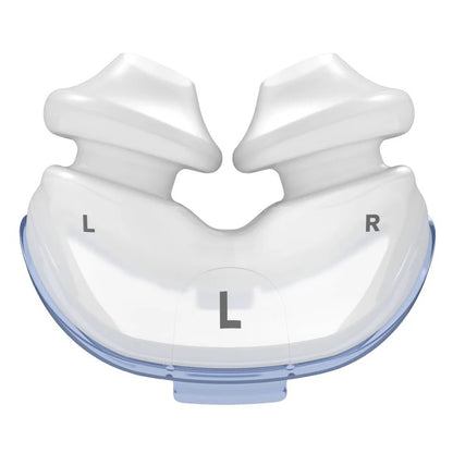 Large ResMed P10 nasal pillows cushion shown with nasal indicators.
