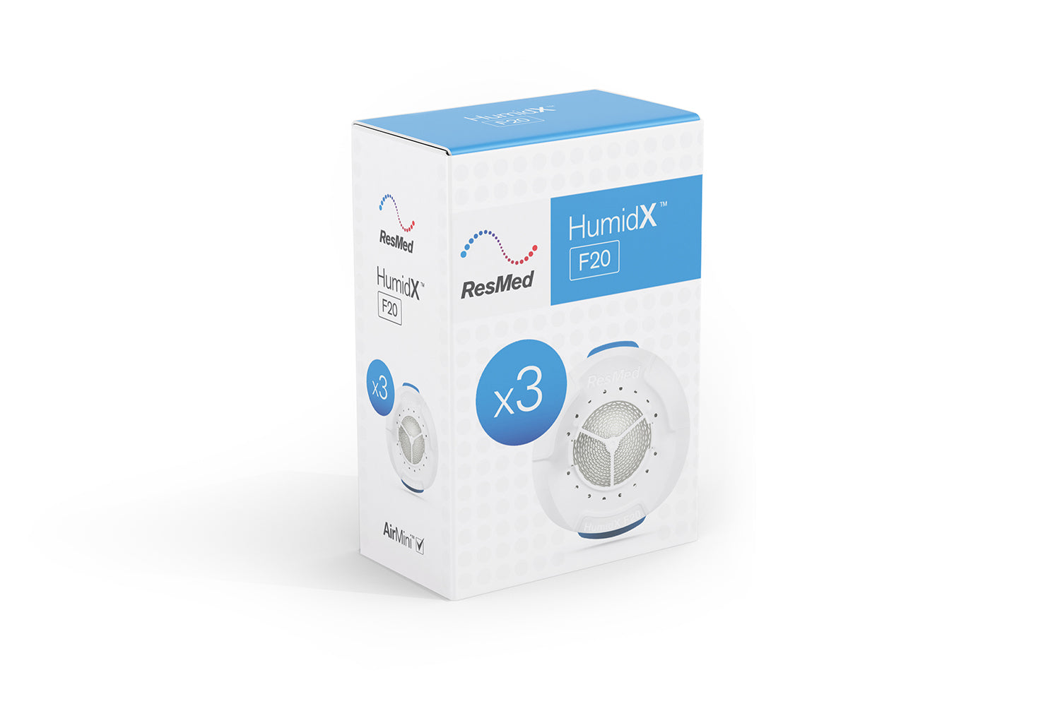 AirMini HumidX for F20 mask in packaging - 3 pack