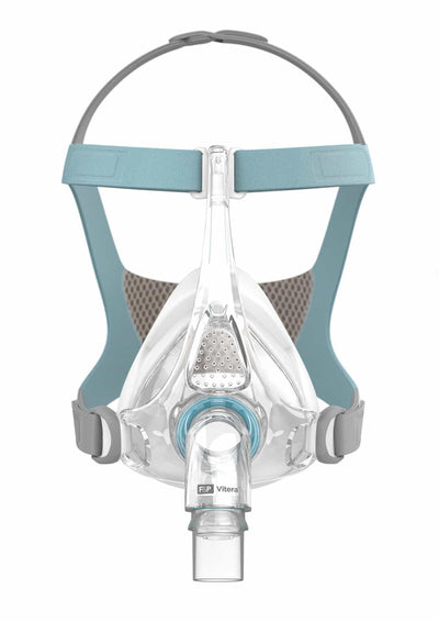 Fisher and Paykel Vitera full-face CPAP mask allowing for an optimal seal for high therapy pressure requirements.